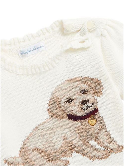 Maglione Bambina bianco lavorato a maglia POLO RALPH LAUREN | 310916539001